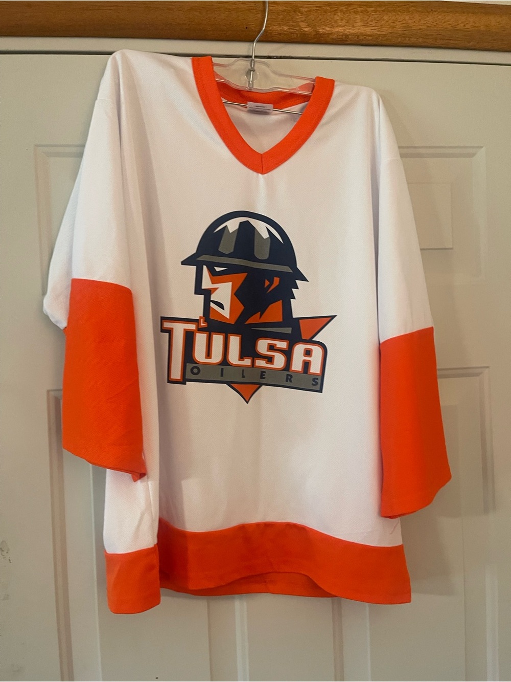 Ark Antony Pro Sport Tulsa Oilers Hockey Jersey White/Orange Size 18-20